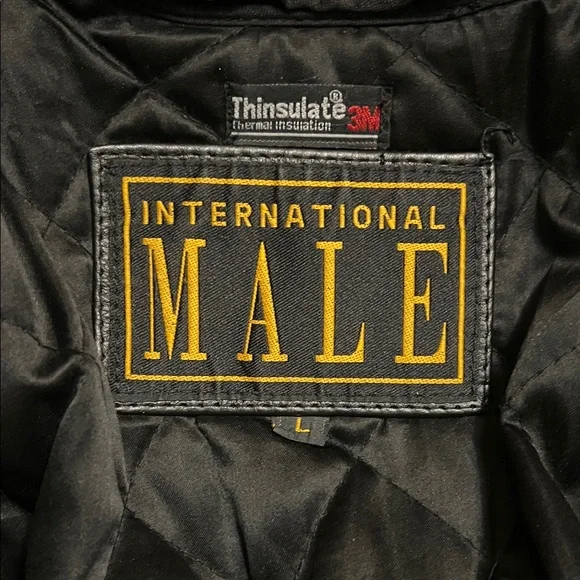 [International Male] Men's Red and Black Leather Jacket - Picture 3 of 8